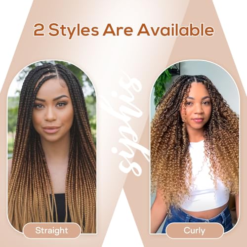 Siphis Pre Stretched Boho Braiding Hair 26 Inch — Black to Brown to Honey Blonde, 5 Pack