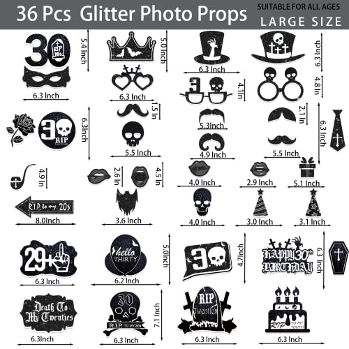 30th Birthday Photo Booth Props - Death to My 20s Decorations