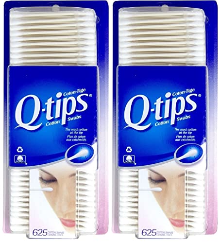 Q-tips Cotton Swabs, Pack of 2 - 625 Count, 100% Pure Cotton