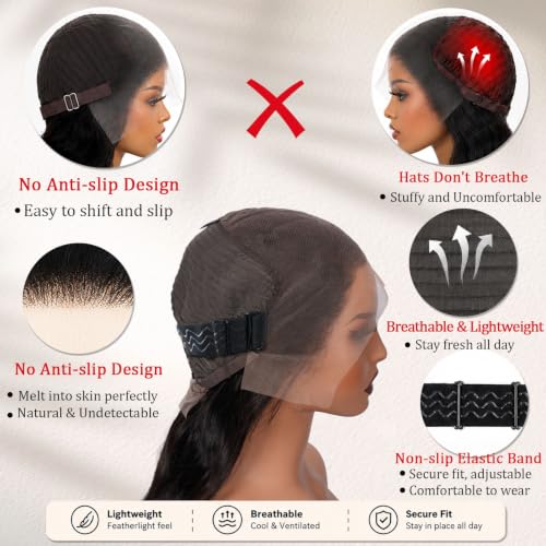 Monztiz 13x6 HD Lace Front Wigs Human Hair Body Wave 180 Density Glueless