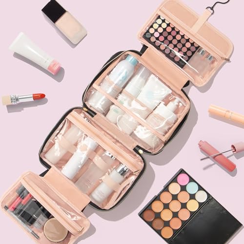 Personalized Initial Toiletry Bag Set - Makeup Organizer with 4 Compartments