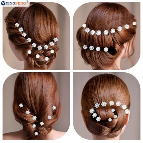 60 Pcs U-Shaped Silver Bridal Hair Pins - YINGFENG Wedding Accessories
