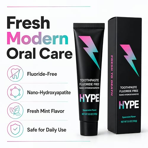 HYPE Nano Hydroxyapatite Toothpaste 10% - Fluoride Free, 3.5oz | Whitening & Enamel Repair for Sensitive Teeth