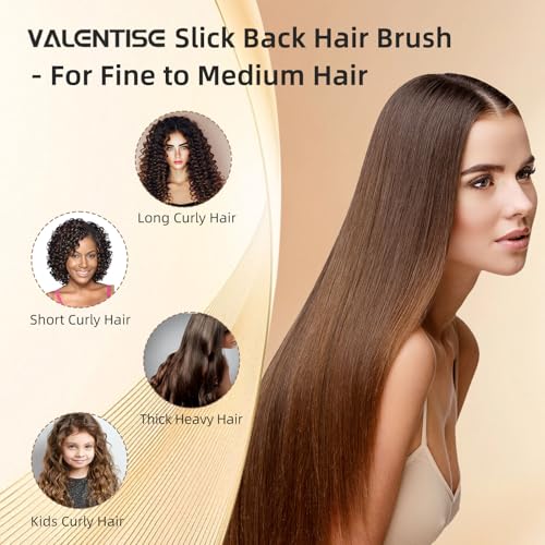 VALENTISE Boar Bristle Hair Brush Set with Tail Comb