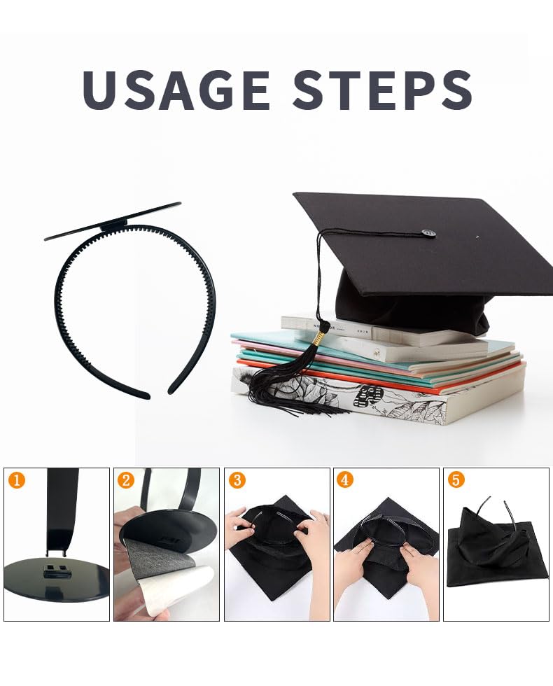 Graduation Cap Headband - Anti-Fall Hairband for Students | Keeps Hairstyle Fixed