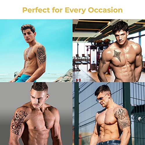 Sovereign-Gear Saturn Temporary Tattoos for Men & Teens - Fake Arm & Body Sleeve Set