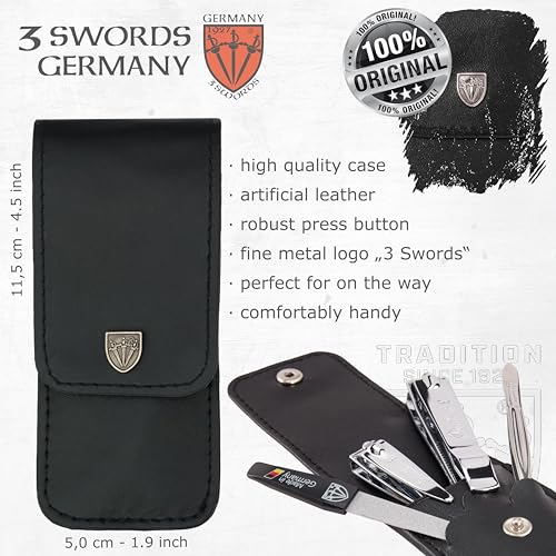 3 Swords Germany Black 4-Piece Manicure Pedicure Grooming Kit