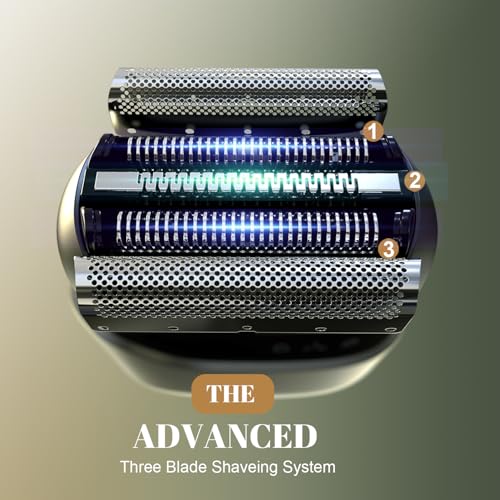Tulzim Electric Foil Shaver for Men: Cordless Electric Razor for Face & Beard - ?? ???????????????? ????????????, 100-Min Runtime, USB-C Fast Charge, IPX7 ???????????????????? for Travel,Carbon Black