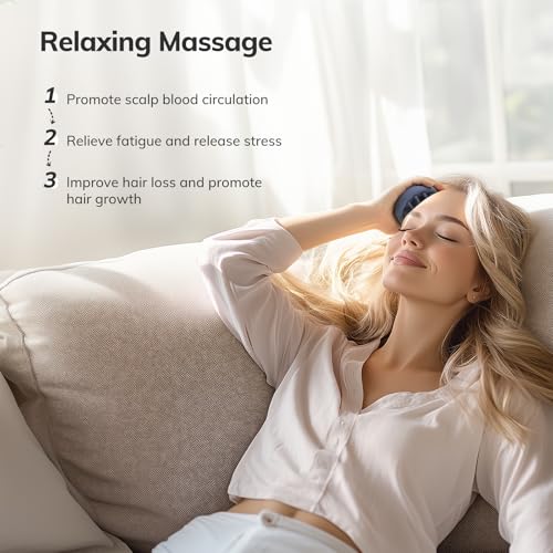 Sndyi Gray Blue Silicone Scalp Massager & Shampoo Brush for Hair Growth & Dandruff Removal