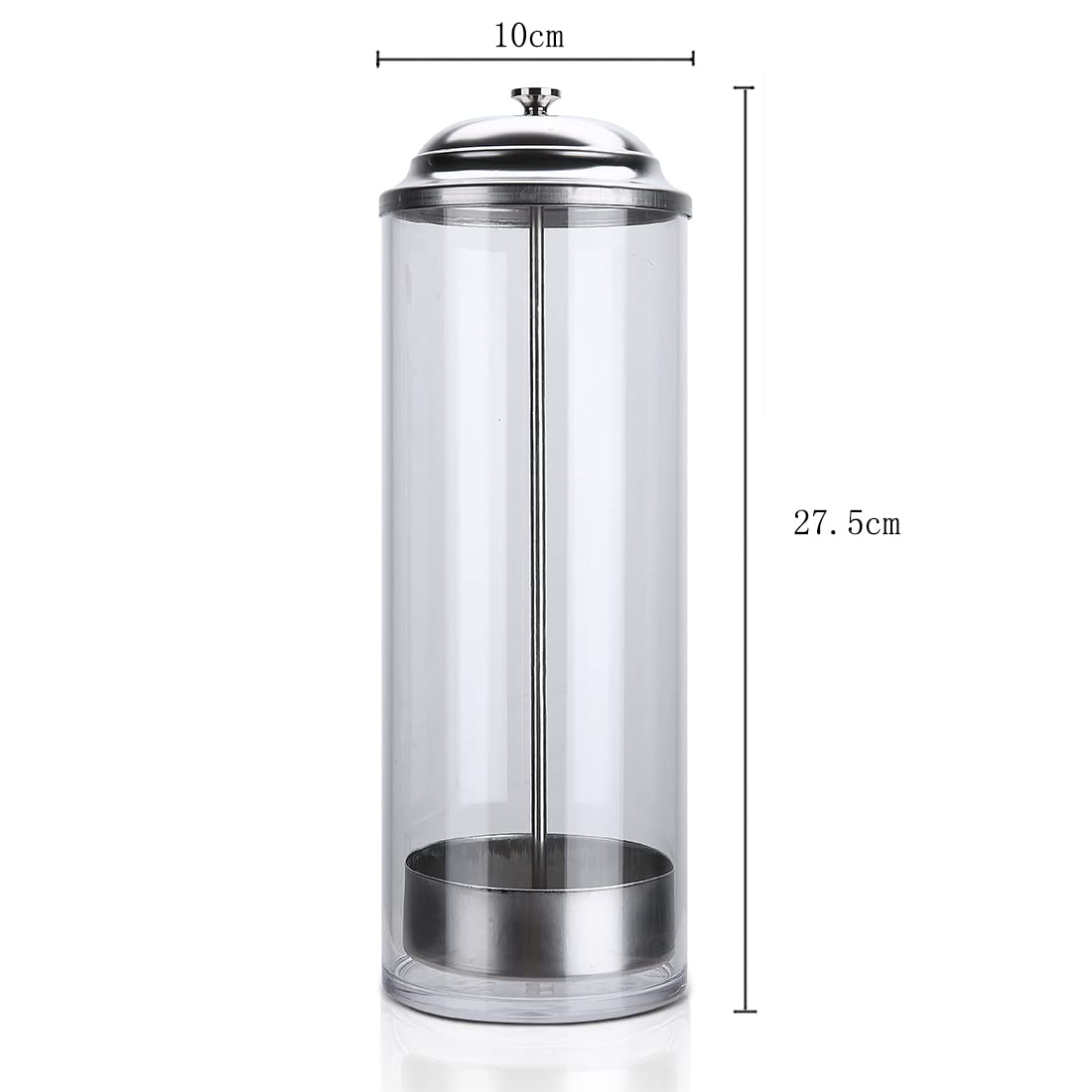 Disinfectant Jar, Unbreakable Acrylic Disinfecting Jar 35 Oz with Removable Basket and Stainless Steel Parts, Empty Disinfectant Glass for Nail Tools and Barber Supplies, Salon Jar&Spa Implements