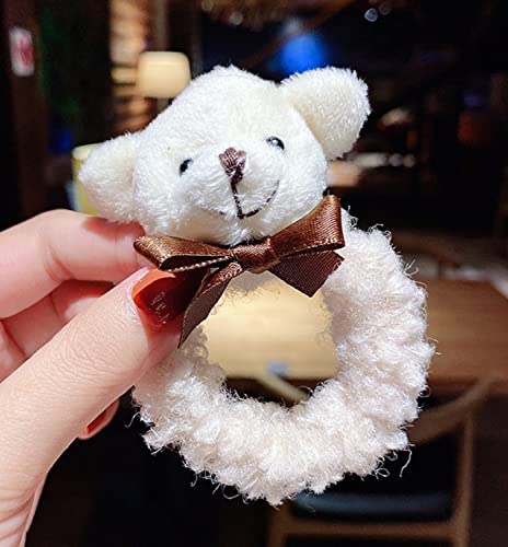 GK-O 6 PCS Womens Scrunchies Cute Rabbit Bear Hair Tie Kawaii Plush