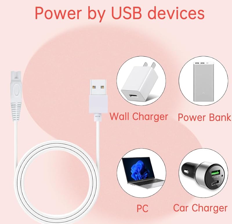 LIANSUM USB Charger Cable for Flawless Legs Electric Trimmer