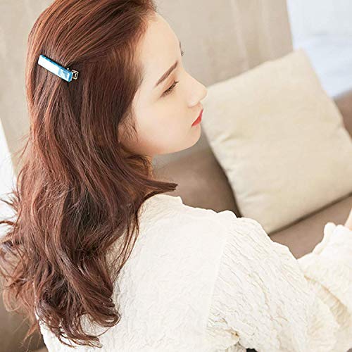 Acrylic Hair Barrettes 8pc Set Geometric Marble Duckbill Clips for Women Girls
