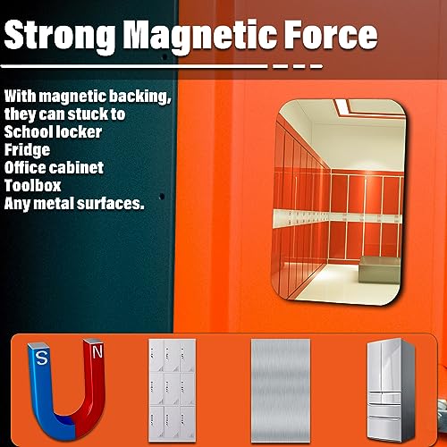 7x9 Magnetic Locker Mirror - Frameless Real Glass with HD Reflection