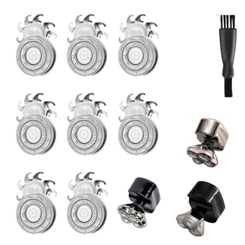 MAWAER 8-Piece Replacement Head Blades for Skull Shaver Pitbull - Silver