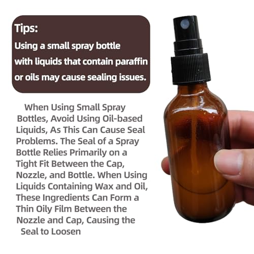 Zkupanx 4-Pack 2oz Amber Glass Spray Bottles - Fine Mist