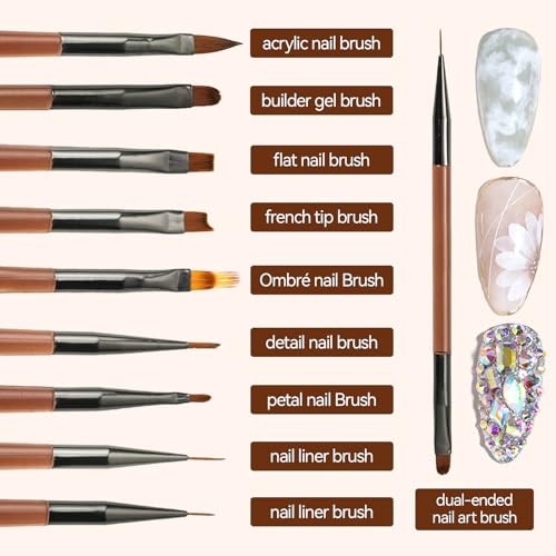18-Piece Nail Art Brush Set for Professional Nail Design