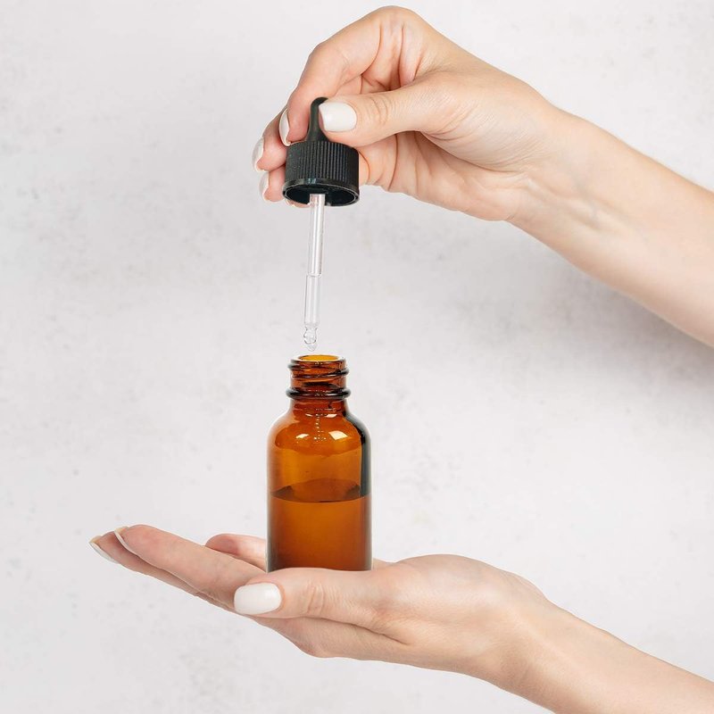Eternal Moment Eye Dropper Bottles - 30ml Amber Glass for Essential Oils | 48-Pack