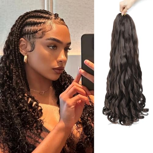 French Curl Braiding Hair Extensions - 8 Packs, 18 Inch, 4#