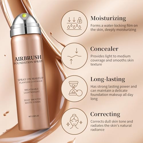 QIUFSSE Air Brush Makeup Foundation 02 Beige - Flawless Airbrush Foundation