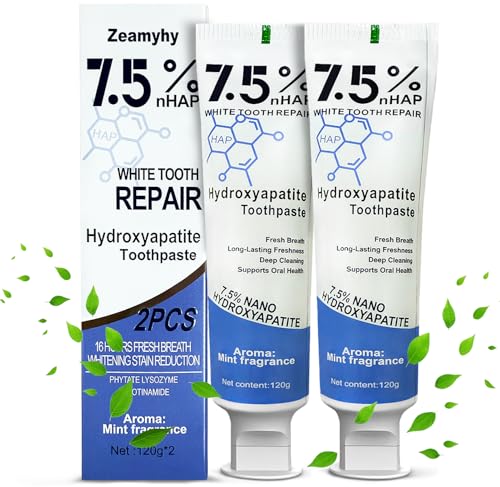 Zeamyhy Hydroxyapatite Toothpaste 2 Pack - Enamel Protection, Mint Fresh Breath