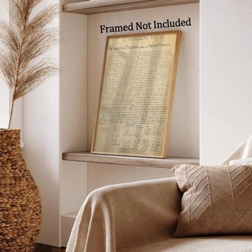 Vintage Declaration of Independence Canvas Wall Art - 12x18 Unframed