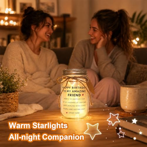 Light Up Jar with Greeting Card - Thoughtful Birthday Gift for Best Friend