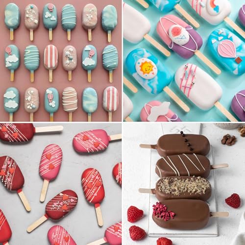 Silicone Popsicle Molds Set of 2 with 50 Sticks - DIY Ice Cream