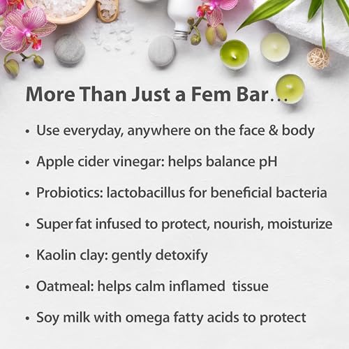 Fragrance-Free Feminine Cleansing Bar 3 Pack with Probiotics