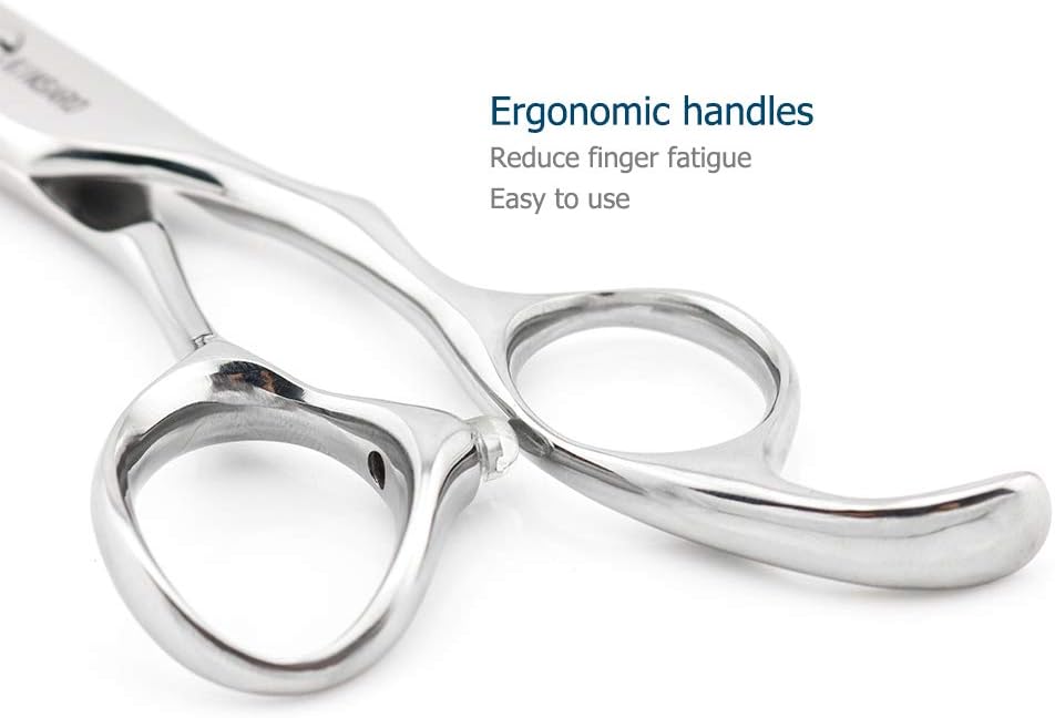 Professional Hair Cutting Scissors - 5.5" Barber Shears with 440C Convex Blades | Silvery Finish for Home or Salon Use