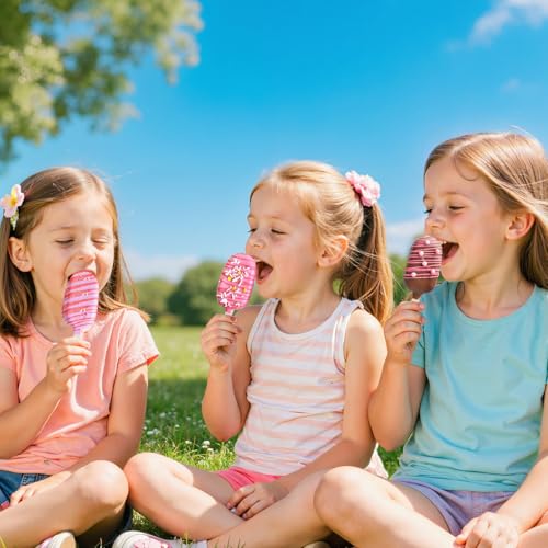 Silicone Popsicle Molds Set of 2 with 50 Sticks - DIY Ice Cream