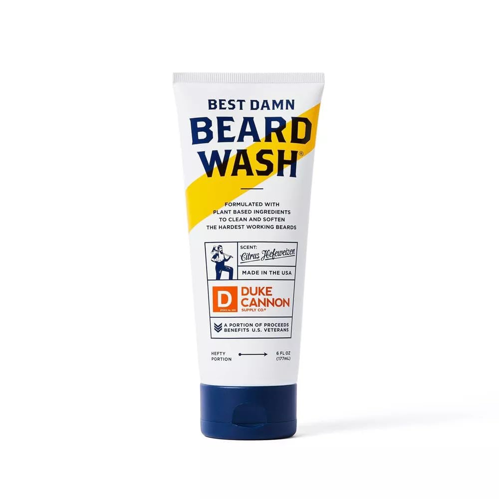 Duke Cannon Supply Co. Best Beard Wash, 6 oz. - Citrus Hefeweizen Scent, Sulfate-Free & Paraben-Free