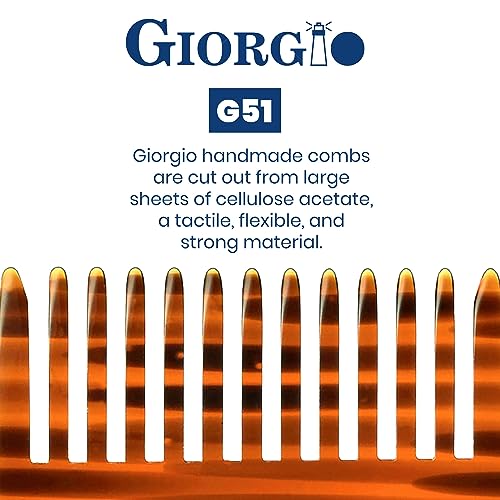 Giorgio G51 Wide Tooth Detangling Comb Tortoiseshell - For Thick Curly Wavy Hair, 1 Pack