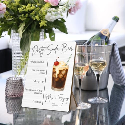 Rustic Wooden Dirty Soda Bar Sign - 5x7 Wedding Decor