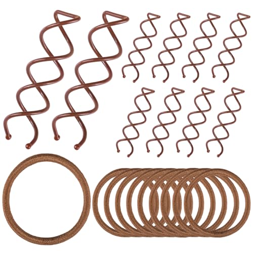 Teenitor 20Pcs Spiral Hair Pins & Ties for Effortless Buns