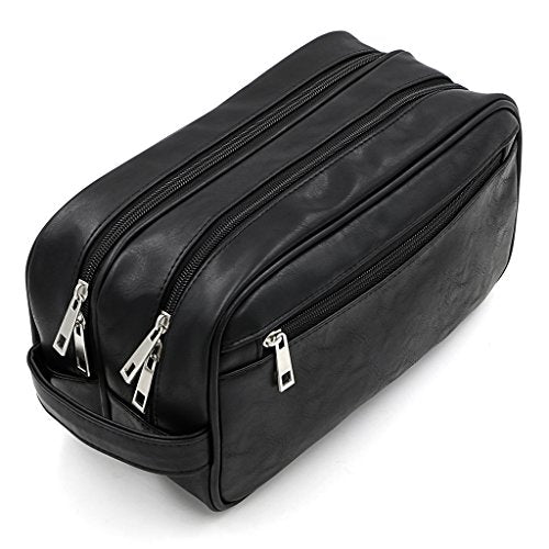 Sumnacon Waterproof Travel Toiletry Bag – PU Leather Organizer for Men & Women, 11.22 x 5.12 x 6.1 inches