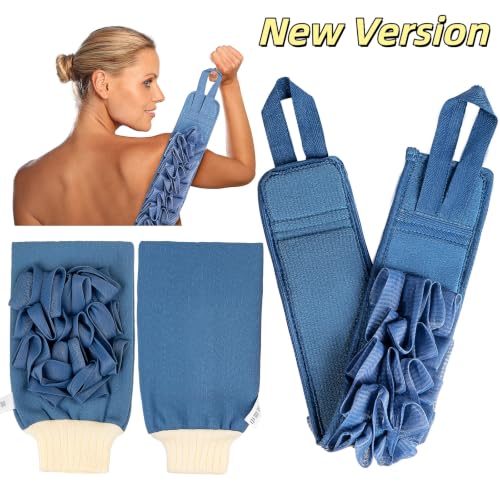Kullder Deep Exfoliating Mitt and Long Back Scrubber Set - Blue