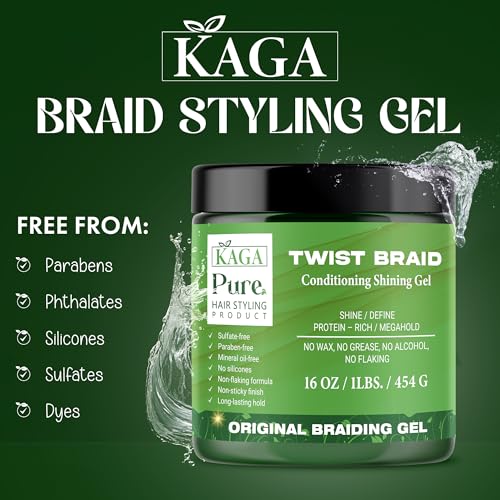 KAGA Neatbraid Professional Conditioning Shining Hair Gel - 16oz Strong Hold