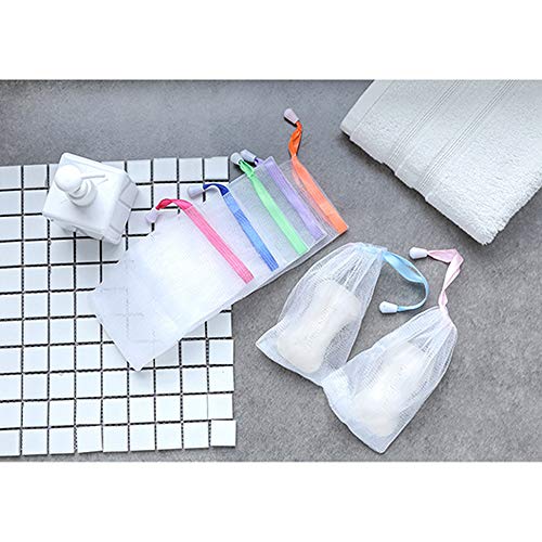 Andiker Mesh Soap Bag Set - 7 Soft Pouches with Drawstring for Shower