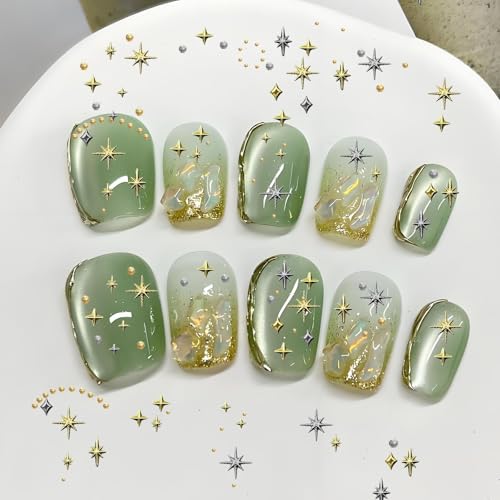 3400 Pcs Gold & Silver Star Nail Charms for Nail Art
