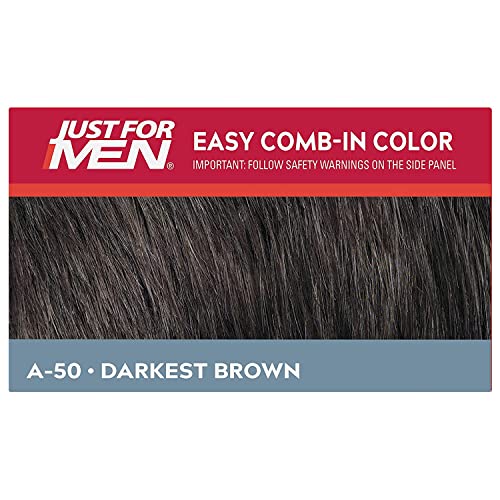 Just for Men Easy Comb-In Color, Darkest Brown - 10-Minute Gray Coverage