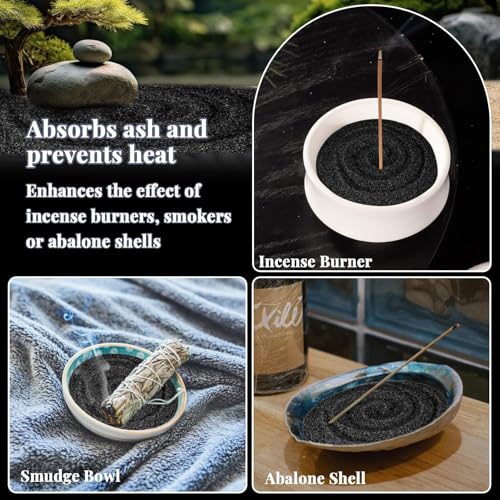 RAINFLOW 15oz Black Quartz Sand for Crafts, Decor & Zen Gardens