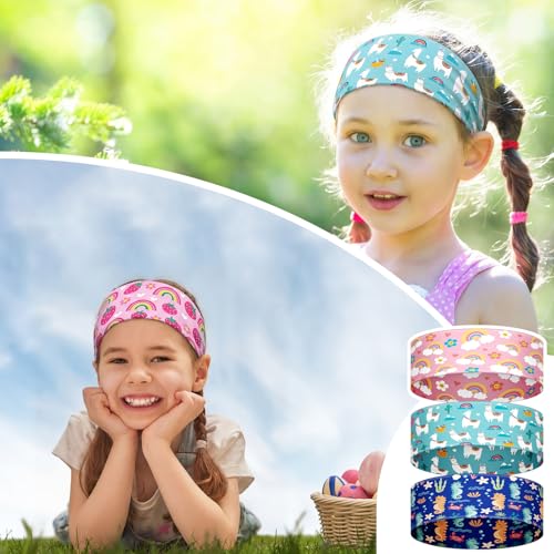 Chunyin 12 Pcs Unicorn Headbands - Rainbow Elastic Hair Accessories