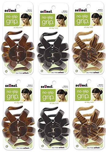 Scunci No-Slip Grip Large Octopus Hair Clips, 6-Pack