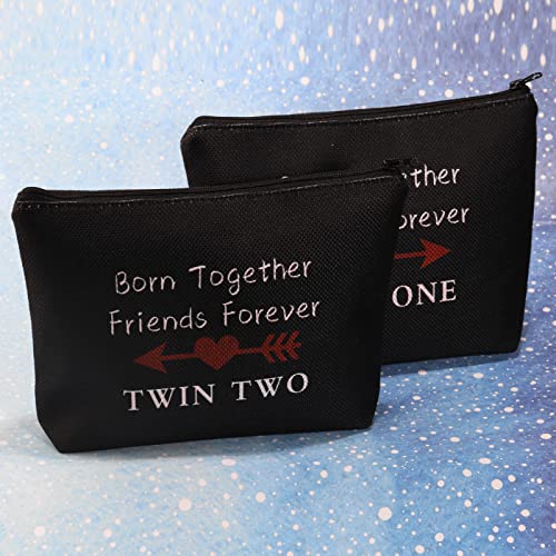 Twin OneTwo Black Cosmetic Bag - Born Together Friends Forever