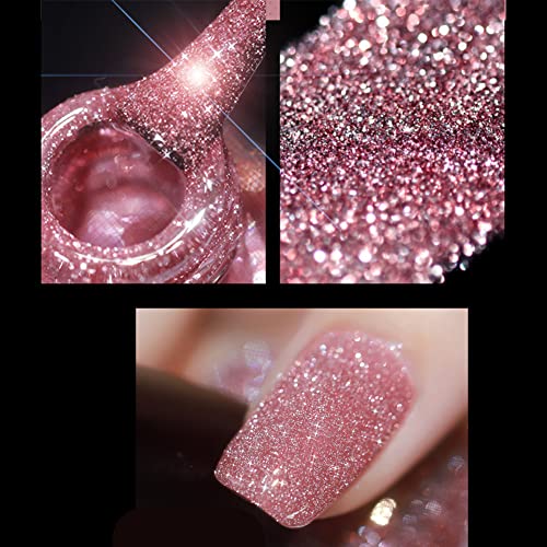 VERONNI Explosion Diamond Gel Nail Polish - Reflective Glitter UV Soak Off Manicure (03)