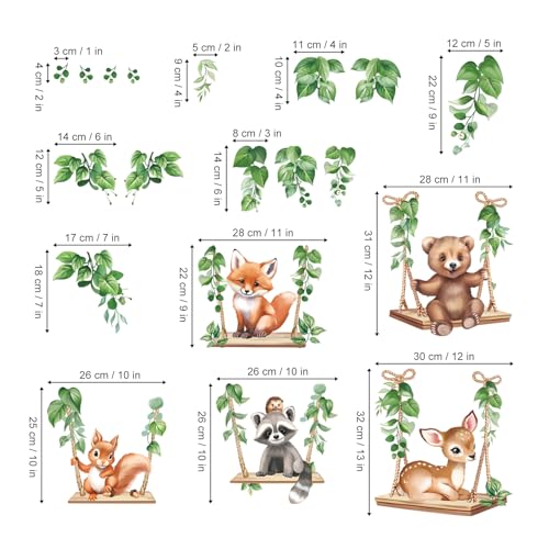 Woodland Animal Wall Decals - Bear, Deer & Fox Art for Kids Room