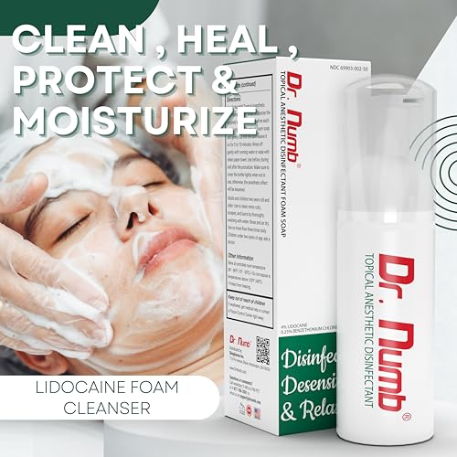 Dr. Numb 4% Lidocaine Foam Soap - Fast-Acting Pain Relief, 1.7 oz