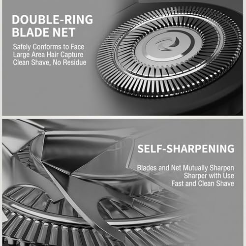 1Pcs Silver Cyruzi & SHPAVVER Replacement Shaver Head - 7D Floating, Waterproof