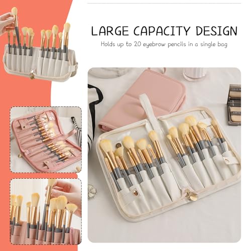 Portable Waterproof Makeup Brush Bag - Holds 20 Brushes